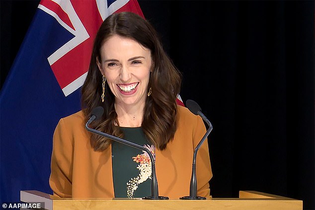 Prime Minister Jacinda Ardern (pictured) has been praised for her handling of the global pandemic by swiftly introducing strict measures to eliminate the deadly virus